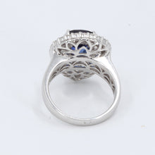 將圖片載入圖庫檢視器 18K White Gold Women Diamond Sapphire Ring S3.03CT
