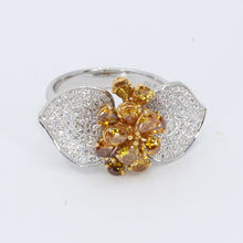 將圖片載入圖庫檢視器 18K White Gold Women Yellow Diamond Ring D2.07CT
