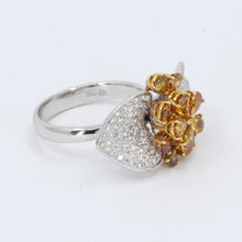 將圖片載入圖庫檢視器 18K White Gold Women Yellow Diamond Ring D2.07CT
