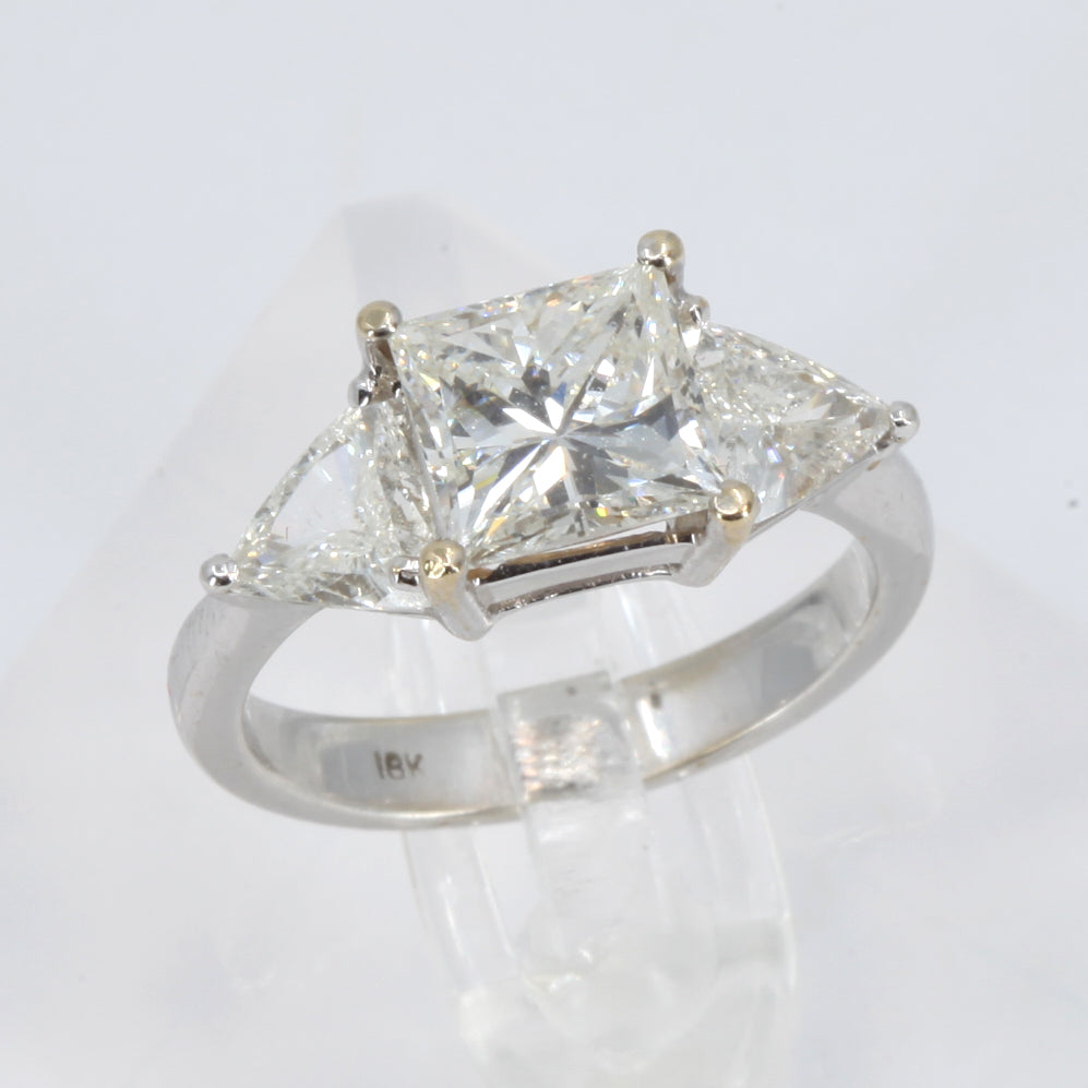 18K White Gold Women Diamond Ring CD2.15CT