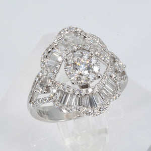 18K White Gold Women Diamond Ring D1.78CT