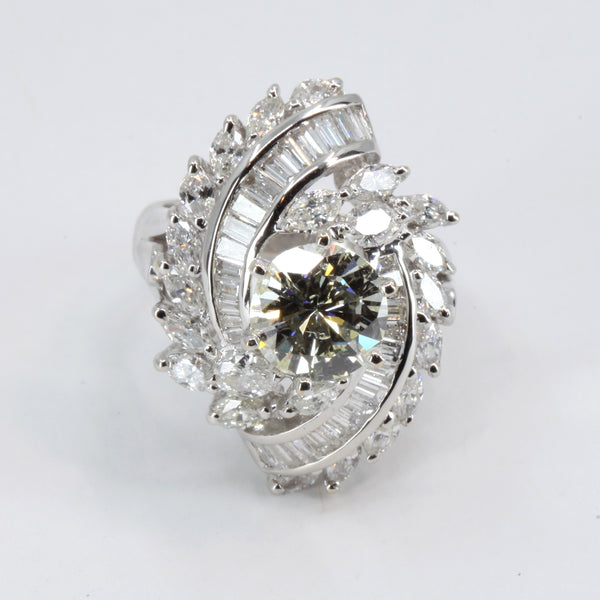18K White Gold Women Diamond Ring CD2.03CT