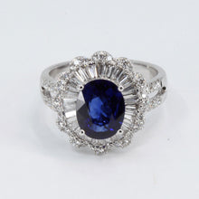 Load image into Gallery viewer, 18K White Gold Women Diamond Sapphire Ring S2.33CT
