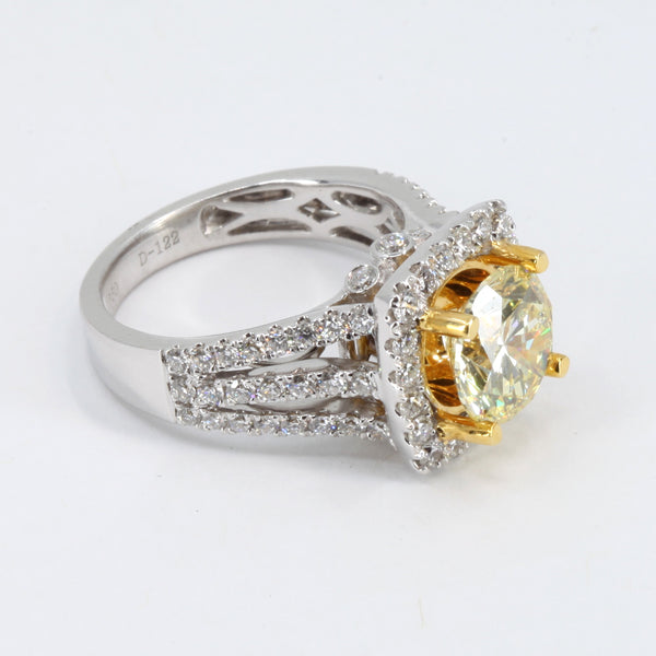 18K White Gold Women Diamond Ring CD2.88CT