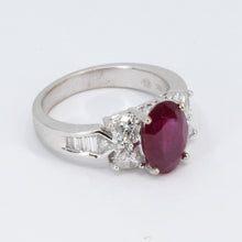 Load image into Gallery viewer, 18K White Gold Women Diamond Ruby Ring R3.18CT
