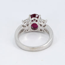 將圖片載入圖庫檢視器 18K White Gold Women Diamond Ruby Ring R3.18CT
