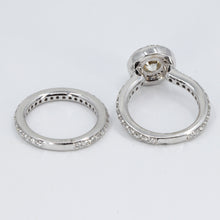 將圖片載入圖庫檢視器 18K White Gold Diamond Engagement Ring Wedding Band Set CD2.18CT SD1.61CT
