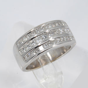 18K White Gold Princess Cut Diamond Ring D2.38 CT