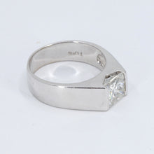 將圖片載入圖庫檢視器 18K White Gold Princess Cut Diamond Men Ring D1.95 CT
