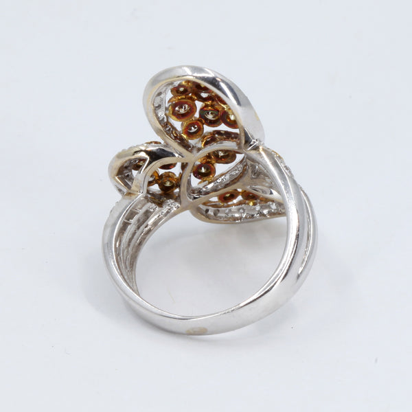 18K White Gold Fancy Yellow Diamond Women Ring D1.48CT
