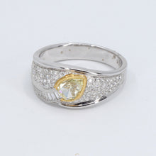 Load image into Gallery viewer, 18K White Gold Fancy Yellow Diamond Women Ring CD0.44CT SD0.48CT

