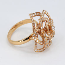 Load image into Gallery viewer, 18K Rose Gold Women Diamond Flower Ring D1.08 CT
