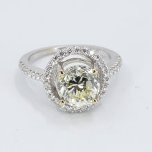 Load image into Gallery viewer, 18K White Gold Women Diamond Engagement Ring CD3.00 CT SD0.47CT
