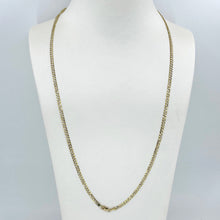 Load image into Gallery viewer, 14K Solid Yellow Gold Flat Stone Cut Cuban Link Chain 24&quot; 7.6 Grams

