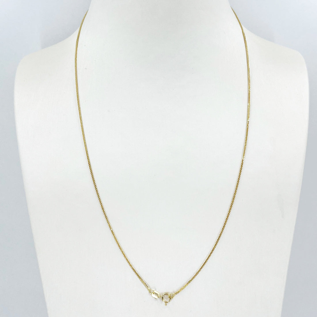 14K Solid Yellow Gold Thin Braided Chain 19.5