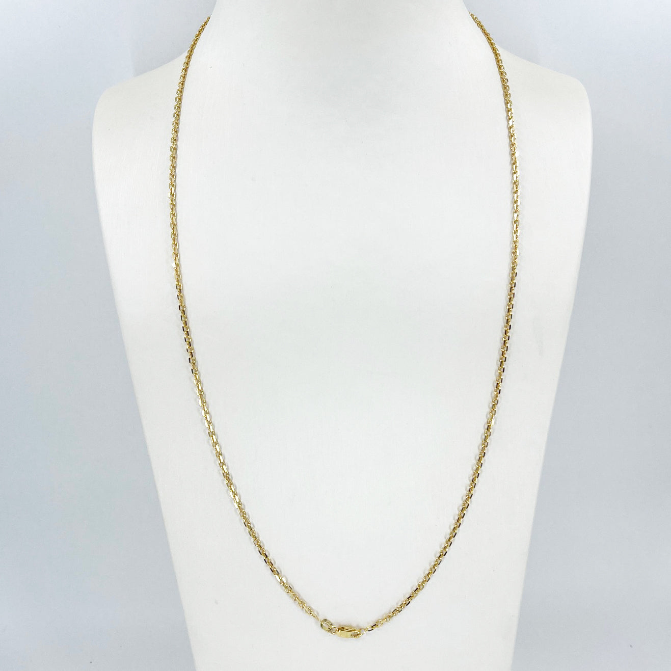 14K Solid Yellow Gold Design Square Link Chain 24