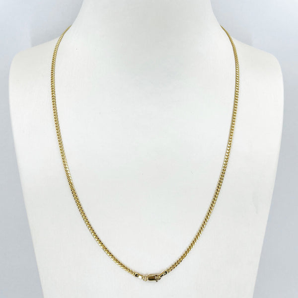 14K Solid Yellow Gold Cuban Link Chain 20" 7.4 Grams