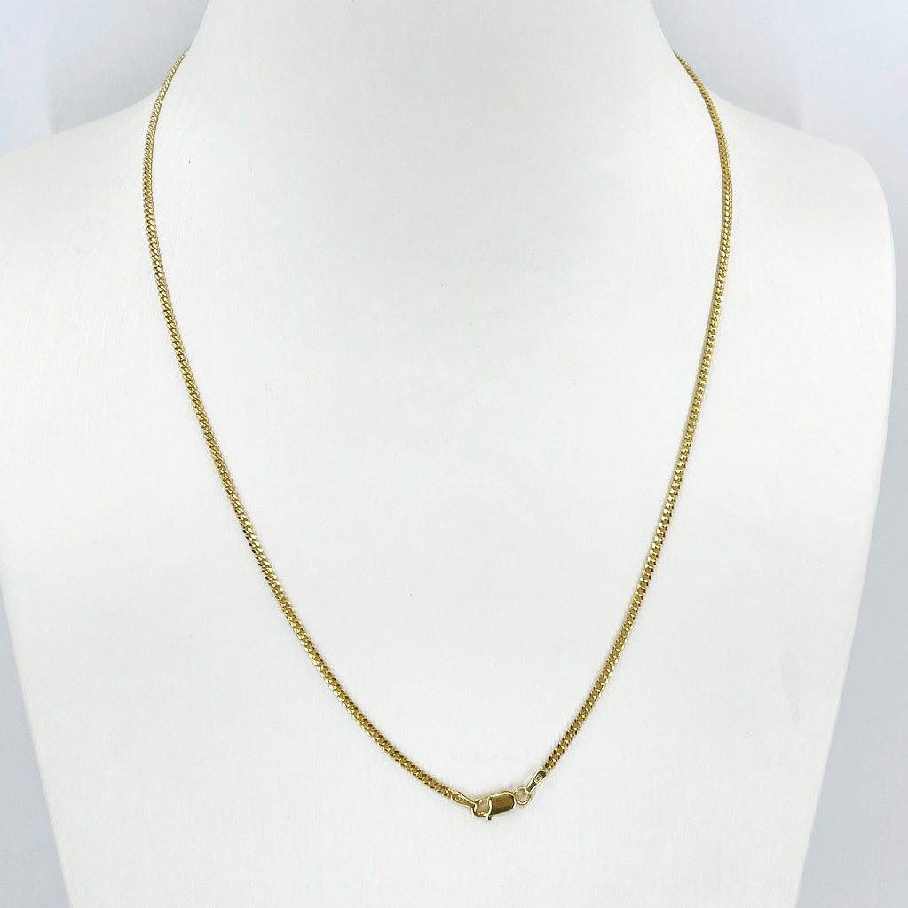 14K Solid Yellow Gold Cuban Link Chain 20