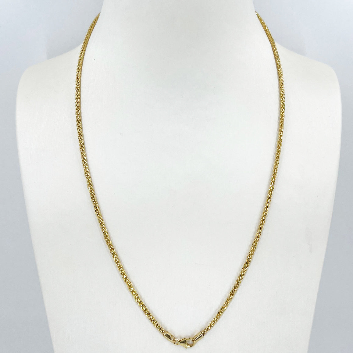 14K Solid Yellow Gold Braided Chain 20