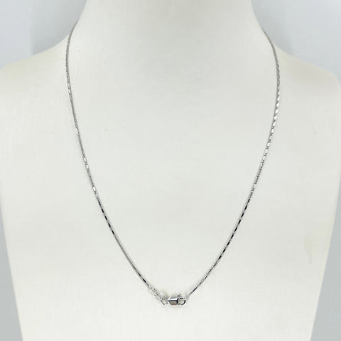 14K Solid White Gold Link Chain 18" 3.4 Grams