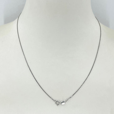 18K Solid White Gold Link Chain 16" 0.8 Grams