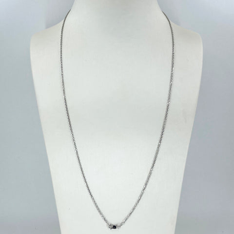 14K Solid White Gold Oval Link Chain 24" 3.4 Grams