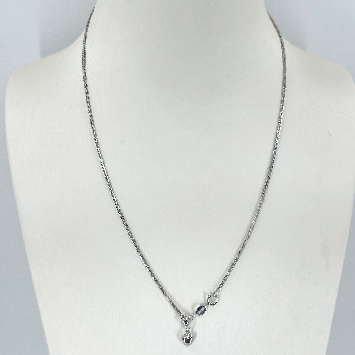 18K Solid White Gold Adjustable Link Chain Maximum 18" 3.6 Grams