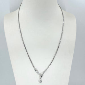 18K Solid White Gold Adjustable Wheat Link Chain Maximum 20" 5.6 Grams
