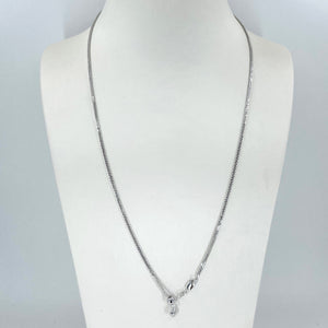 18K Solid White Gold Adjustable Wheat Link Chain Maximum 22" 6.0 Grams