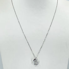 將圖片載入圖庫檢視器 18K Solid White Gold Round Link Chain Necklace with Diamond Gourd Pendant 16&quot; - 18&quot; D0.06CT

