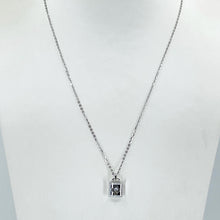 Load image into Gallery viewer, 18K Solid White Gold Round Link Chain Necklace with Diamond Pendant 18&quot; D0.06CT
