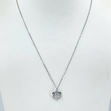 將圖片載入圖庫檢視器 18K Solid White Gold Round Link Chain Necklace with Diamond Star Pendant 18&quot; D0.12 CT
