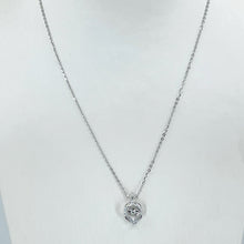 將圖片載入圖庫檢視器 18K Solid White Gold Round Link Chain Necklace with Diamond Pendant 18&quot; D0.11 CT
