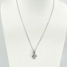 將圖片載入圖庫檢視器 18K Solid White Gold Round Link Chain Necklace with Diamond Swan Pendant 16&quot; - 18&quot; D0.082CT

