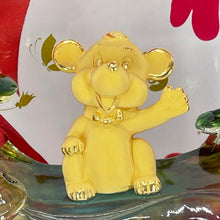 將圖片載入圖庫檢視器 24K Solid Yellow Gold Happy Mouse Rat Ornament Figurine 1 1/2&quot; x 1 1/2&quot;
