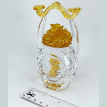 Load image into Gallery viewer, 24K Solid Yellow Gold Cute Mouse Rat Crystal Ornament Figurine 1&quot; x 1&quot;
