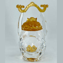 將圖片載入圖庫檢視器 24K Solid Yellow Gold Double Peaches Crystal Ornament Figurine 1/2&quot; x 7/8&quot;
