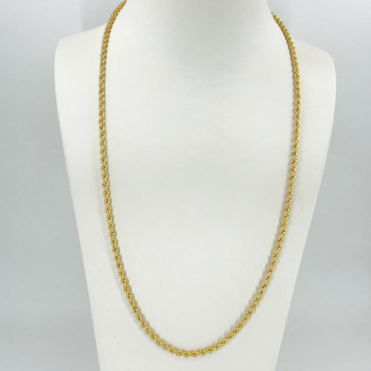 24K Solid Yellow Gold Rope Chain 39.4 Grams 24