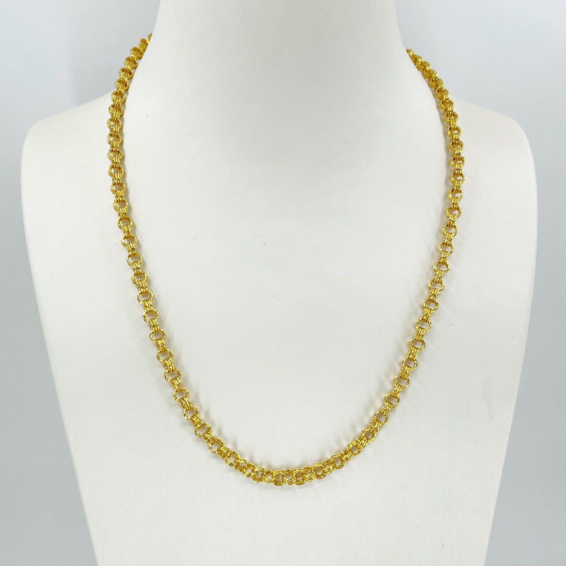 24K Solid Yellow Gold Cable Link Chain 31.1 Grams 18"