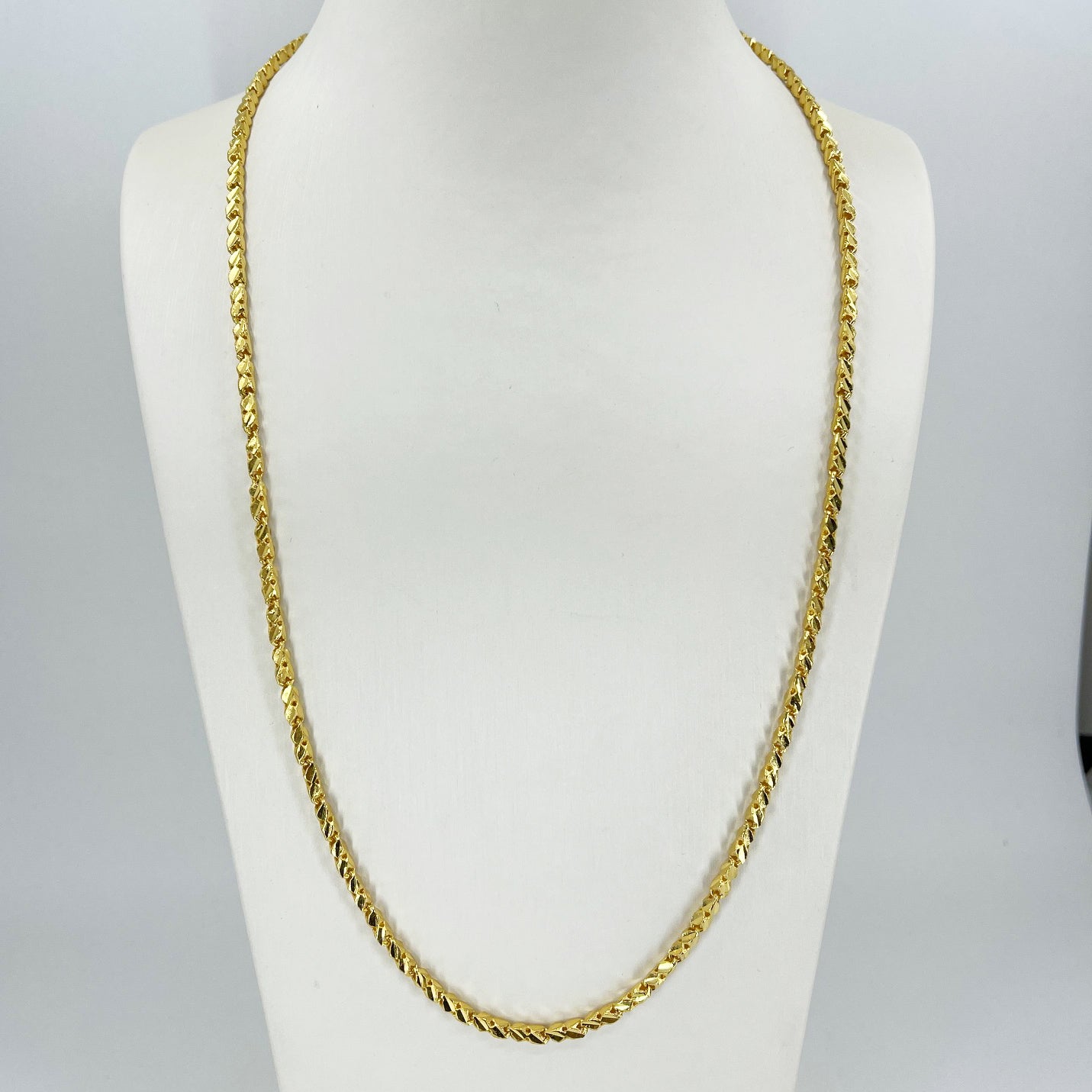 24K Solid Yellow Gold Square Link Chain 35.9 Grams 24