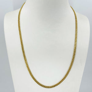 24K Solid Yellow Gold Flat Cuban Link Chain 28.9 Grams 20" 9999