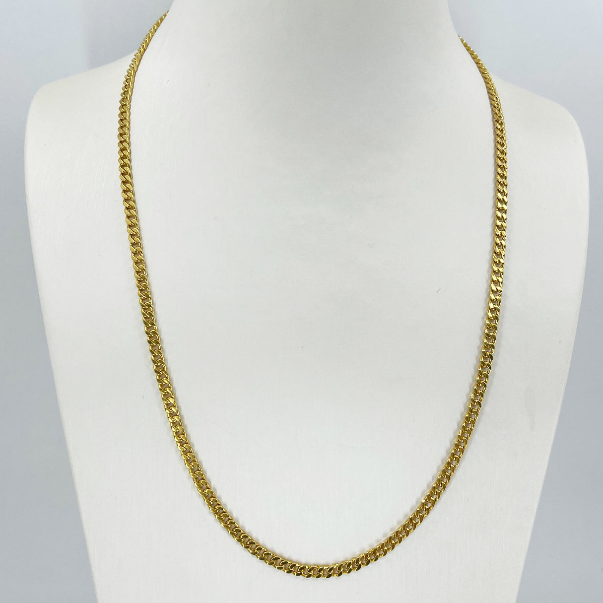 24K Solid Yellow Gold Flat Cuban Link Chain 28.9 Grams 20