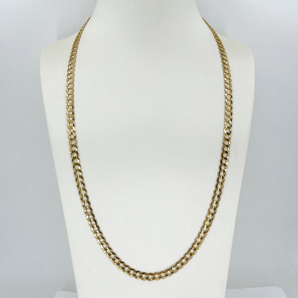 14K Solid Yellow Gold Cuban Link Chain 24" 20.9 Grams