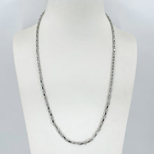 Load image into Gallery viewer, 18K Solid White Gold Design Link Chain 21.5&quot; 13.8 Grams
