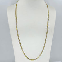 Load image into Gallery viewer, 14K Solid Yellow Gold Flat Stone Cut Cuban Link Chain 24&quot; 7.2 Grams
