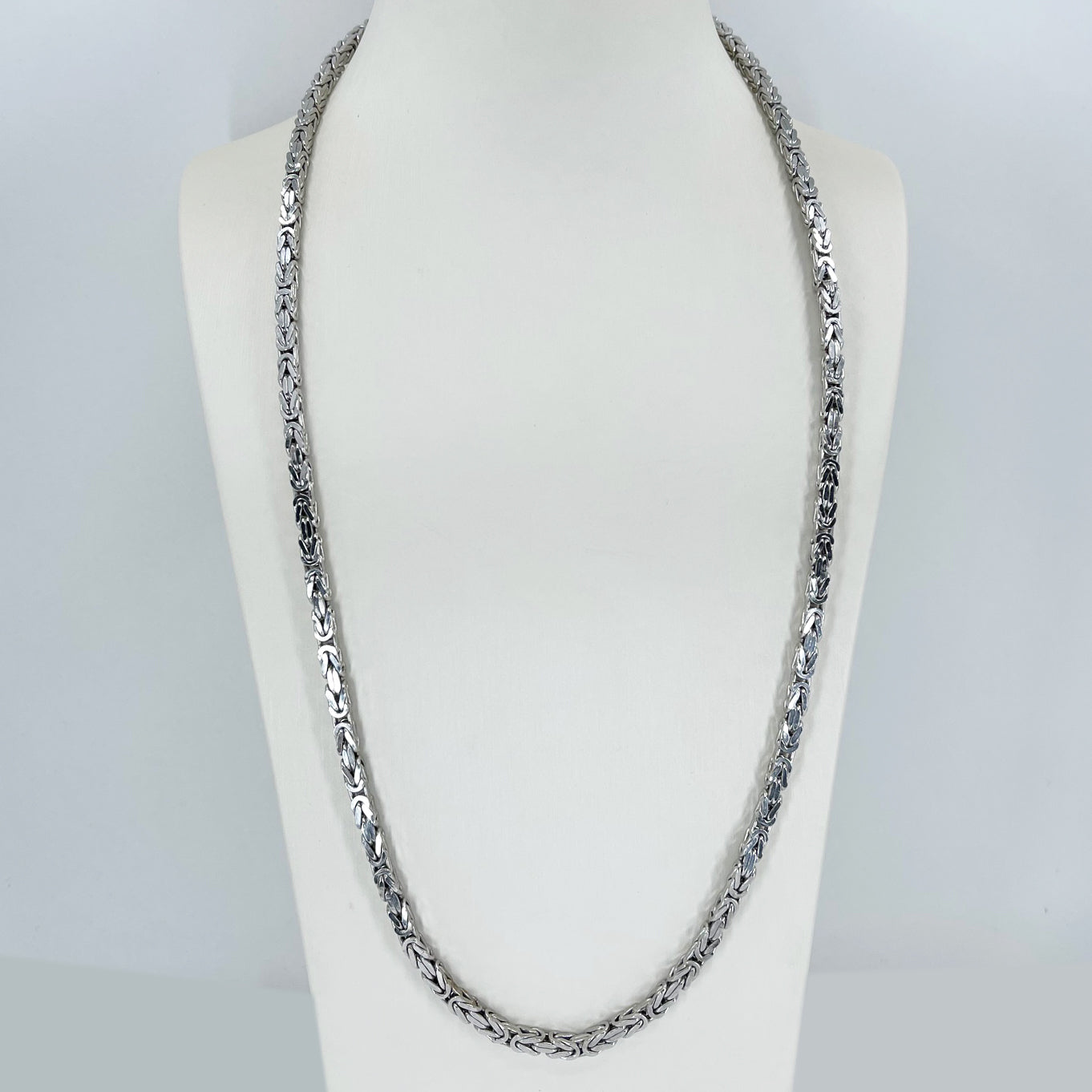 14K Solid White Gold Super Link Chain 26