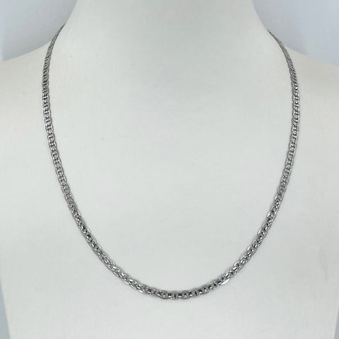 14K Solid White Gold Anchor Link Chain 18" 8.0 Grams