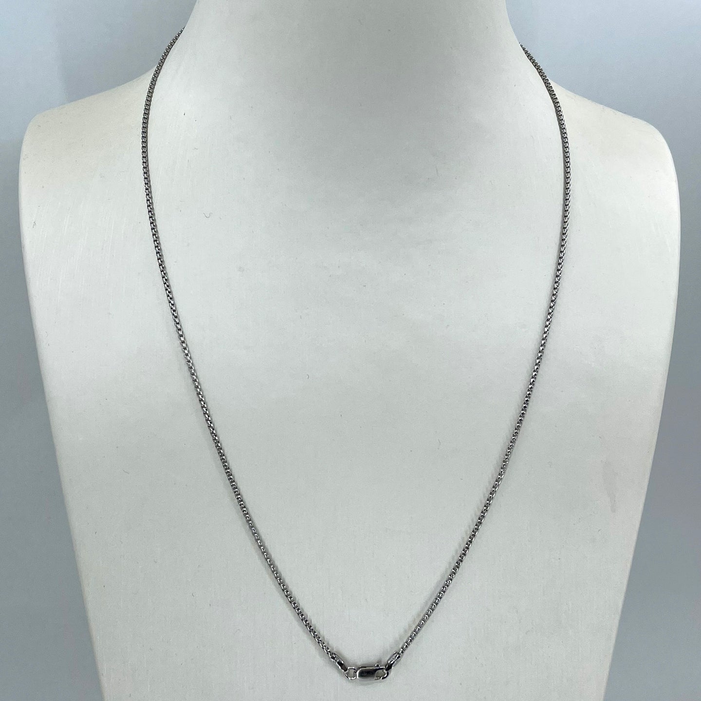 14K Solid White Gold Cable Link Chain 20