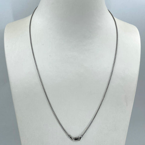 14K Solid White Gold Cable Link Chain 20" 2.8 Grams