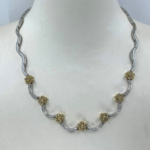 14K White Gold Diamond Necklace D2.76CT